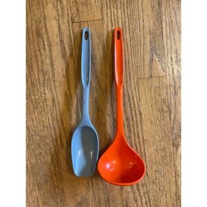 Vtg Foley Nylon Kitchen Utensils Orange Soup Ladle Blue Serving Spoon Set 2pc